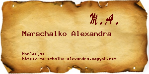 Marschalko Alexandra névjegykártya